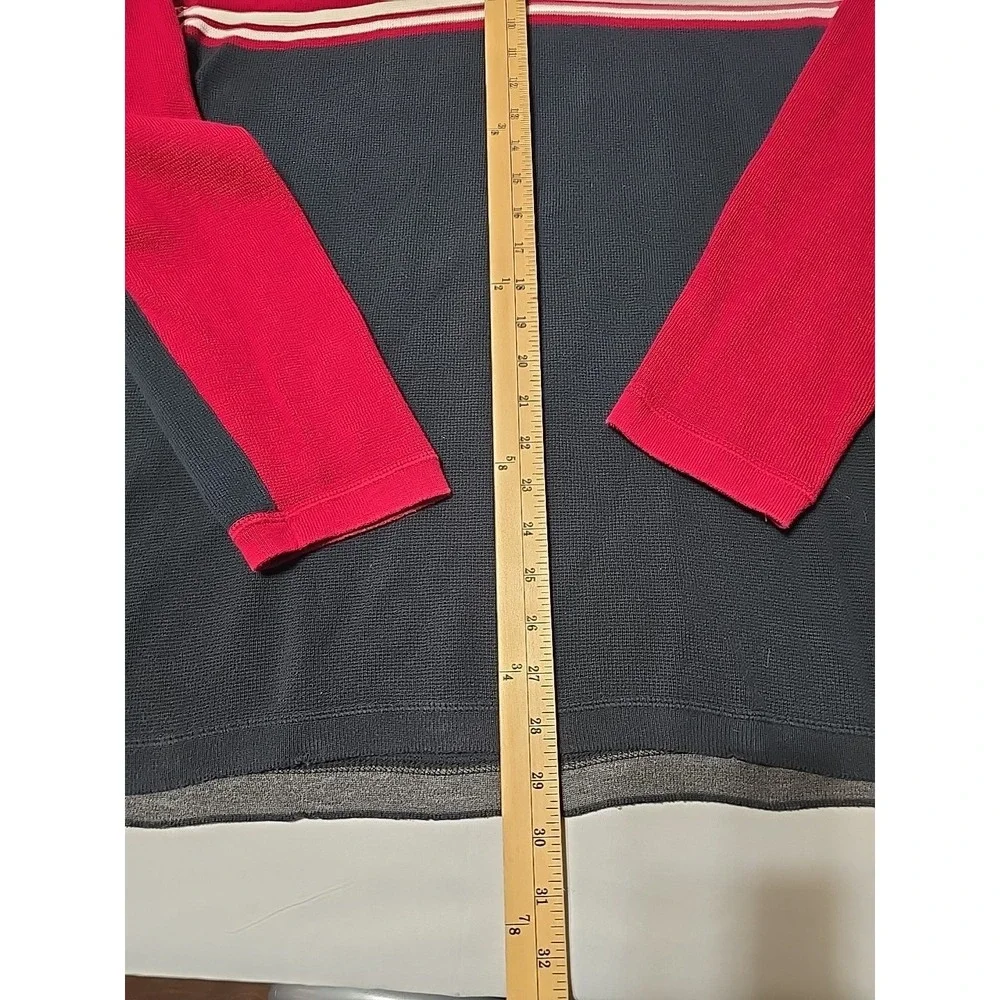 Eddie Bauer‎ Red Black Men's XL 1/4 Zip Pullower Sweater